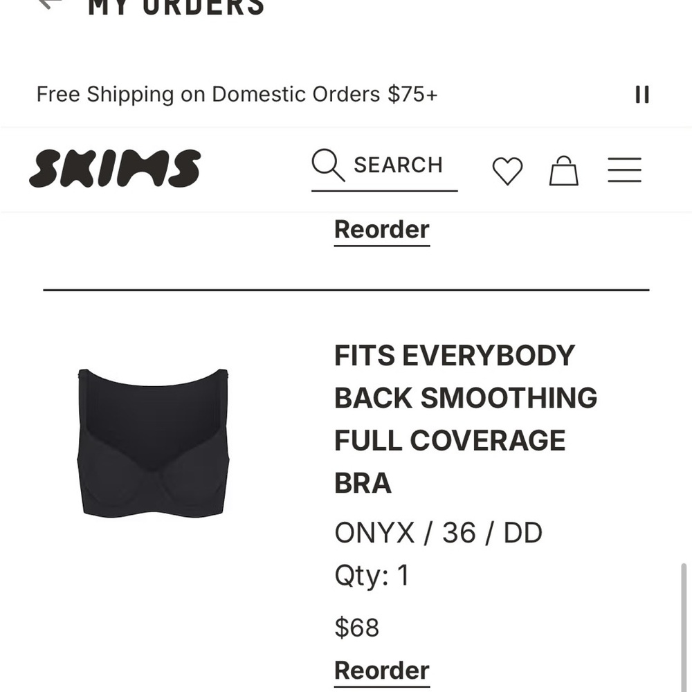 SKIMS FIT EVERYBODY
BACK SMOOTHING FULL COVERAGE BRA